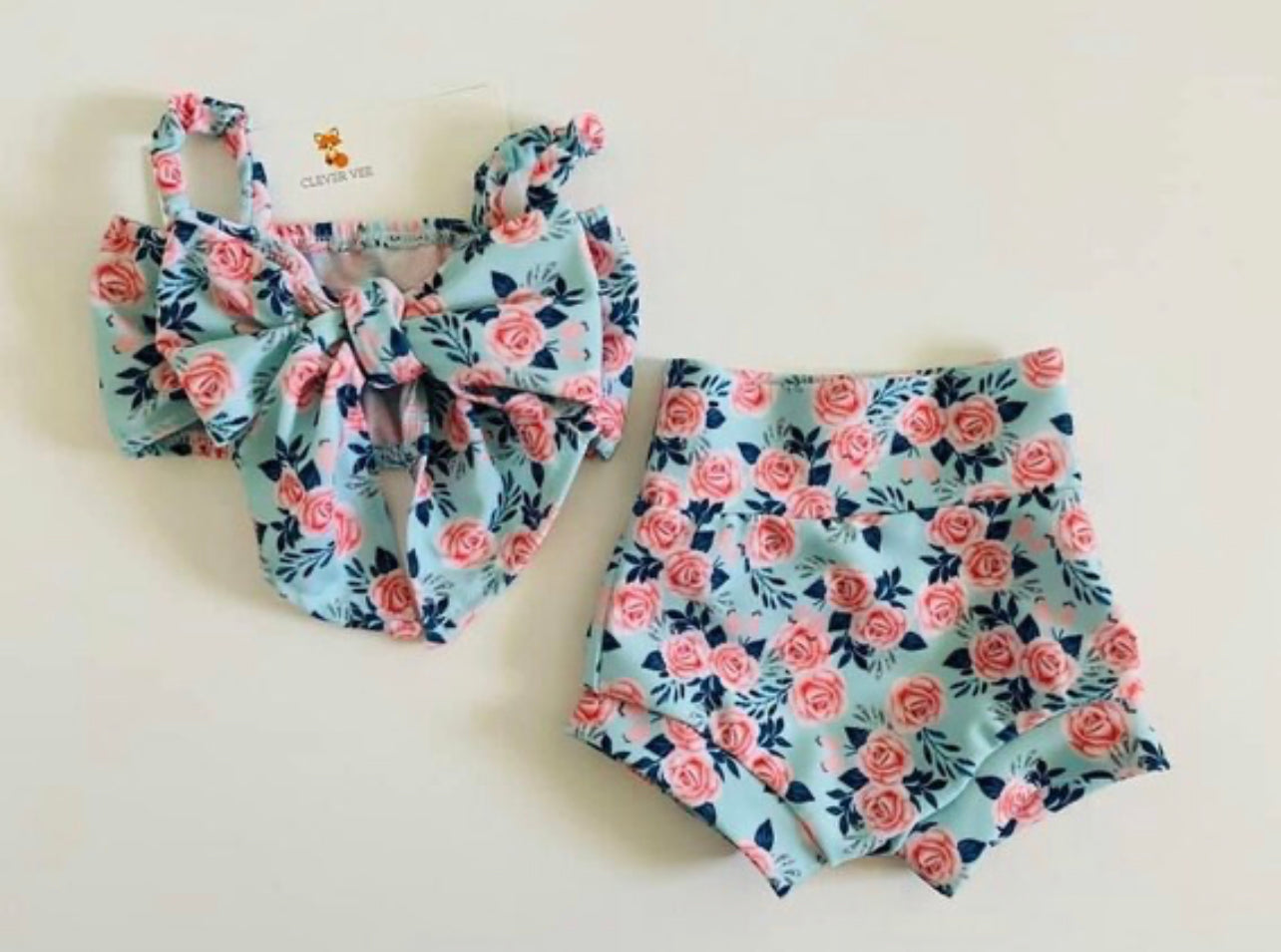 Blue Floral Bowkini